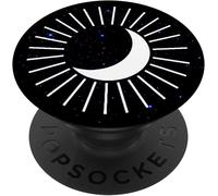 Tlp-Moon Sun Eclipse Lunar Stars Love Gift Black Popsockets Popgrip - Support Et Grip Pour Smartphone/Tablette Avec Un Top Interchangeable