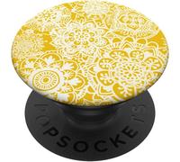 Tlp-Motif Floral Mandala Jaune Fleurs De Printemps Boho Chic Popsockets Popgrip - Support Et Grip Pour Smartphone/Tablette Avec Un Top Interchangeable