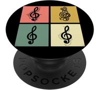 Tlp-Musique Notes De Musique Mélomane Pop Art Clé De Sol Popsockets Popgrip - Support Et Grip Pour Smartphone/Tablette Avec Un Top Interchangeable