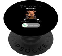 Tlp-My Airedale Terrier Is Calling Popsockets Popgrip - Support Et Grip Pour Smartphone/Tablette Avec Un Top Interchangeable