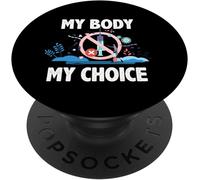 Tlp-My Body My Choice No Forced Vaccines Anti Vax Vaccination Popsockets Popgrip - Support Et Grip Pour Smartphone/Tablette Avec Un Top Interchangeable