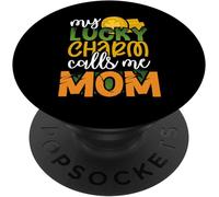 Tlp-My Lucky Charm Calls Me Mom Funny St Patricks Day Mommy Gift Popsockets Popgrip - Support Et Grip Pour Smartphone/Tablette Avec Un Top Interchangeable