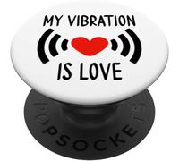 Tlp-My Vibration Is Love Phone Pop Out Button Holder,Heart Beat Popsockets Popgrip - Support Et Grip Pour Smartphone/Tablette Avec Un Top Interchangeable
