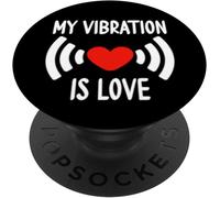 Tlp-My Vibration Is Love Phone Pop Out Button Holder,Heart Beat Popsockets Popgrip - Support Et Grip Pour Smartphone/Tablette Avec Un Top Interchangeable