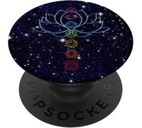 Tlp-Namaste Zen Yogi De Bohème Chakras De La Fleur De Lotus Popsockets Popgrip - Support Et Grip Pour Smartphone/Tablette Avec Un Top Interchangeable