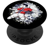 Tlp-Norvège Football Drapeau National Norvégien Soccer Lovers Popsockets Popgrip - Support Et Grip Pour Smartphone/Tablette Avec Un Top Interchangeable