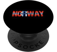 Tlp-Norway Flag Norge Norske Norvège Distressed Gift Popsockets Popgrip - Support Et Grip Pour Smartphone/Tablette Avec Un Top Interchangeable