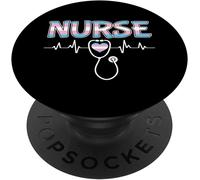 Tlp-Nurse Lgbt-Q Trans-Gender Pride Flag Registered Nursing Rn Popsockets Popgrip - Support Et Grip Pour Smartphone/Tablette Avec Un Top Interchangeable
