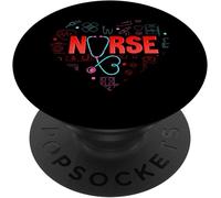 Tlp-Nurse Love Nursing Student Rn Life Gifts For Women Popsockets Popgrip - Support Et Grip Pour Smartphone/Tablette Avec Un Top Interchangeable