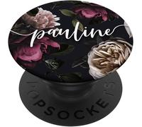 Tlp-Pauline Nom Personnalisé Floral Rose Popgrip - Support Et Grip Pour Smartphone/Tablette Avec Un Top Interchangeable
