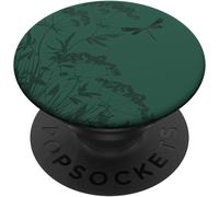 Tlp-Phone Pop Out Holder,Dark Green Floral Cute Flower Dragonfly Popgrip - Support Et Grip Pour Smartphone/Tablette Avec Un Top Interchangeable