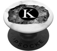 Tlp-Phone Pop Out Holder,Monogram Initial Black & White Letter K Popsockets Popgrip - Support Et Grip Pour Smartphone/Tablette Avec Un Top Interchangeable