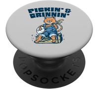 Tlp-Pickin' & Grinnin' Cute Banjo Cat Funny Bluegrass Music Popsockets Popgrip - Support Et Grip Pour Smartphone/Tablette Avec Un Top Interchangeable