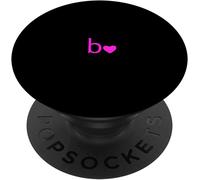 Tlp-Pink Letter B Minimalist Black Phone Knob Accessories Popsockets Popgrip - Support Et Grip Pour Smartphone/Tablette Avec Un Top Interchangeable