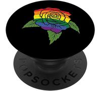 Tlp-Pocket Rose Flower Lgbtq Rainbow Gay Pride Ally Men Women Popsockets Popgrip - Support Et Grip Pour Smartphone/Tablette Avec Un Top Interchangeable