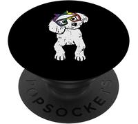 Tlp-Poodle Dog Bandana Lgbtq Rainbow Flag Gay Pride Ally Lover Popsockets Popgrip - Support Et Grip Pour Smartphone/Tablette Avec Un Top Interchangeable
