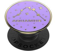 Tlp-: Popgrip - Support Et Grip Pour Smartphone Et Tablette Avec Un Top Interchangeable - Enamel Zodiac Aquarius