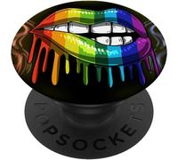 Tlp-Rainbow Lip Drip Lesbian Gay Pride Bisexual Transgender Lgbt Popgrip - Support Et Grip Pour Smartphone/Tablette Avec Un Top Interchangeable