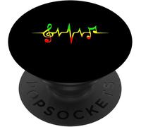 Tlp-Reggae Musique Pouls Afrique Jamaïque Rastafari Heartbeat Popgrip - Support Et Grip Pour Smartphone/Tablette Avec Un Top Interchangeable