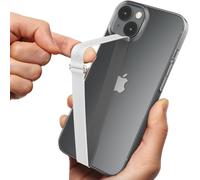 TLP-Reusable Stretching Phone Strap, Silicone Cell Phone Grip Holder with Clip for iPhone Case Secure & Slim Smart Phone Holder for Hand. Sinji Loop Clip 210, Blanc