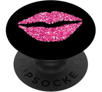 Tlp-Roses Lèvres L'amour Rouge À Lèvres Baiser Chaud Valentin Popsockets Popgrip - Support Et Grip Pour Smartphone/Tablette Avec Un Top Interchangeable