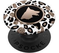 Tlp-Sassy Stylish Pink Animal Print Dog Lovers German Shepherd Popsockets Popgrip - Support Et Grip Pour Smartphone/Tablette Avec Un Top Interchangeable
