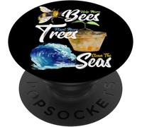 Tlp-Save The Bees Journée De La Terre Activiste Arbres Amoureux Popsockets Popgrip - Support Et Grip Pour Smartphone/Tablette Avec Un Top Interchangeable