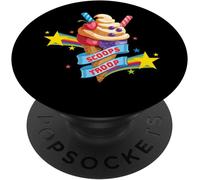 Tlp-Scoops Troop Crème Glacée Dessert D'été Employé Scooper Popsockets Popgrip - Support Et Grip Pour Smartphone/Tablette Avec Un Top Interchangeable