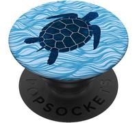 TLP-Sea Turtle Decor Ocean Life Creatures Beach Blue PopSockets PopGrip - Support et Grip pour Smartphone/Tablette avec un Top Interchangeable