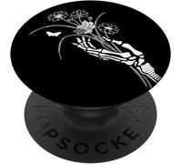 Tlp-Skeleton Hand Holding Flowers Folkloric Wiccan Nature Witch Popsockets Popgrip - Support Et Grip Pour Smartphone/Tablette Avec Un Top Interchangeable