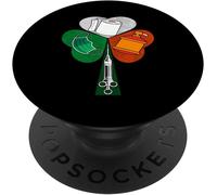 Tlp-St Patricks Day Scrub Tops Women Vaccinated Nurse 2021 Mens Popsockets Popgrip - Support Et Grip Pour Smartphone/Tablette Avec Un Top Interchangeable