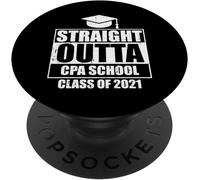 Tlp-Straight Outta Cpa School Class 2021 Accountant Graduation Popsockets Popgrip - Support Et Grip Pour Smartphone/Tablette Avec Un Top Interchangeable