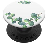 Tlp-Super Cute Eucalyptus Flower Watercolor Design On White Popsockets Popgrip - Support Et Grip Pour Smartphone/Tablette Avec Un Top Interchangeable