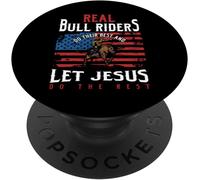 Tlp-Taureau Américain Croyant Jésus Conduite Rodeo Cadeau Popsockets Popgrip - Support Et Grip Pour Smartphone/Tablette Avec Un Top Interchangeable