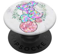 Tlp-Three Baby Elephants - Elephant Phone Grip For Mom Popgrip - Support Et Grip Pour Smartphone/Tablette Avec Un Top Interchangeable