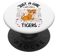 Tlp-Tiger Lover Gifts Cute Tigress Just A Girl Who Loves Tigers Popsockets Popgrip - Support Et Grip Pour Smartphone/Tablette Avec Un Top Interchangeable