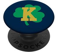 Tlp-Trèfle Vert Avec L'initiale De La Lettre K Popsockets Popgrip - Support Et Grip Pour Smartphone/Tablette Avec Un Top Interchangeable