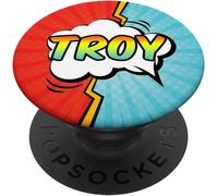 Tlp-Troy Name Pop Comic Book Art Superhero Men Popsockets Popgrip - Support Et Grip Pour Smartphone/Tablette Avec Un Top Interchangeable