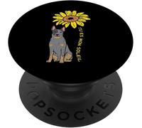 Tlp-Tu Es Mon Soleil Fleur Chien Heeler Mignon Pet Lover Cadeau Popsockets Popgrip - Support Et Grip Pour Smartphone/Tablette Avec Un Top Interchangeable