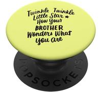 Tlp-Twinkle Twinkle Petite Étoile Grand Frère Bébé Sexe Révéler Popsockets Popgrip - Support Et Grip Pour Smartphone/Tablette Avec Un Top Interchangeable