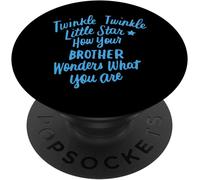 Tlp-Twinkle Twinkle Petite Étoile Grand Frère Bébé Sexe Révéler Popsockets Popgrip - Support Et Grip Pour Smartphone/Tablette Avec Un Top Interchangeable