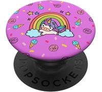 Tlp-Unicorn Ice Cream Rainbow Donuts Phone Popper Pop Out Knob Popsockets Popgrip - Support Et Grip Pour Smartphone/Tablette Avec Un Top Interchangeable