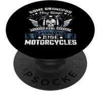 Tlp-Véritable Grand-Père Motard Fête Des Pères Crâne Moto Tour Popsockets Popgrip - Support Et Grip Pour Smartphone/Tablette Avec Un Top Interchangeable