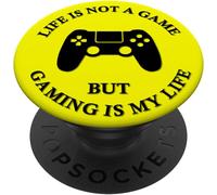 Tlp-Video Game Game Controller Gamer Gift Yellow Popsockets Popgrip - Support Et Grip Pour Smartphone/Tablette Avec Un Top Interchangeable
