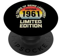 Tlp-Vintage 1961 Limited Edition 60 Year Legendary 60th Birthday Popsockets Popgrip - Support Et Grip Pour Smartphone/Tablette Avec Un Top Interchangeable
