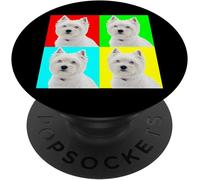 TLP-West Highland White Terrier PopSockets PopGrip - Support et Grip pour Smartphone/Tablette avec un Top Interchangeable