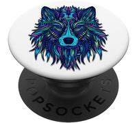 Tlp-Wolf Lone Wolf Pack Head Howling Wolves On White Background Popsockets Popgrip - Support Et Grip Pour Smartphone/Tablette Avec Un Top Interchangeable