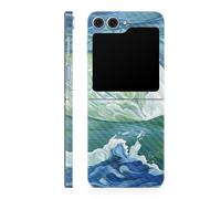 Tlphone en fibre de carbone compatible avec Samsung Galaxy Z Flip 6 - Cyclone Wave - Premium 3M Vinyle Protective Wrap Decal Cover - Facile a