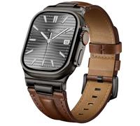 Tlselt Bracelet en cuir pour Apple Watch Ultra 3/Ultra 2 bracelets de 49 mm, 46 mm, 45 mm, 44 mm pour homme et femme, bracelet de rechange en cuir véritable pour iWatch Ultra SE séries 11, 10, 9, 8, 7