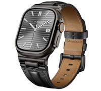 Tlselt Bracelet en cuir pour Apple Watch Ultra 3/Ultra 2 bracelets de 49 mm, 46 mm, 45 mm, 44 mm pour homme et femme, bracelet de rechange en cuir véritable pour iWatch Ultra SE séries 11, 10, 9, 8, 7